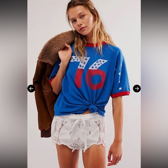 NWOT free people ragabound Lost & Found Ringer Tee - Picture 1 of 14